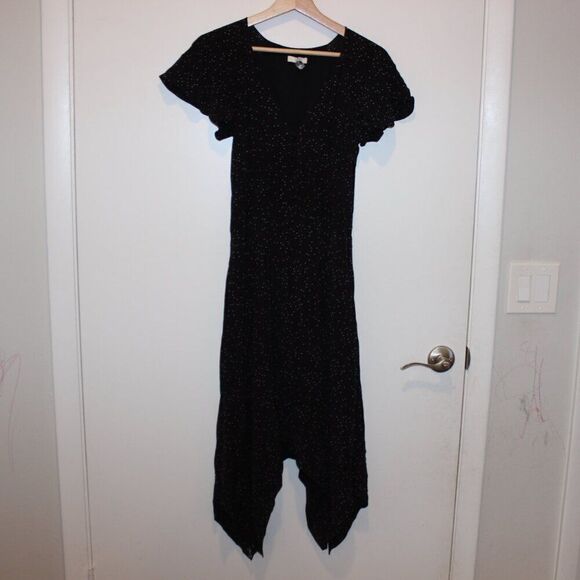 Joie Tamyra Heart Print Midi Cocktail Dress Polka Dot Size 0 - Picture 3 of 12